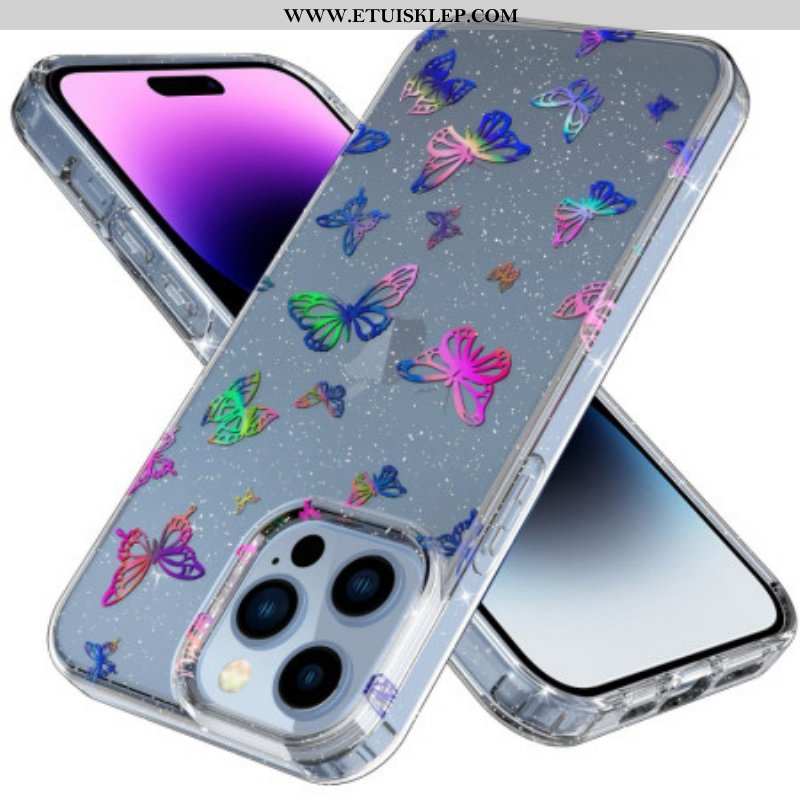 Etui do iPhone 14 Pro Bezszwowe Motyle